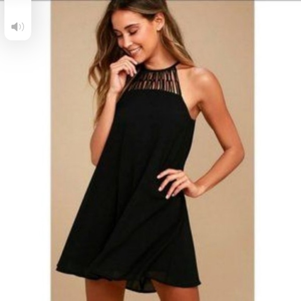 Lulus Tell Me Black Swing Dress size Medium